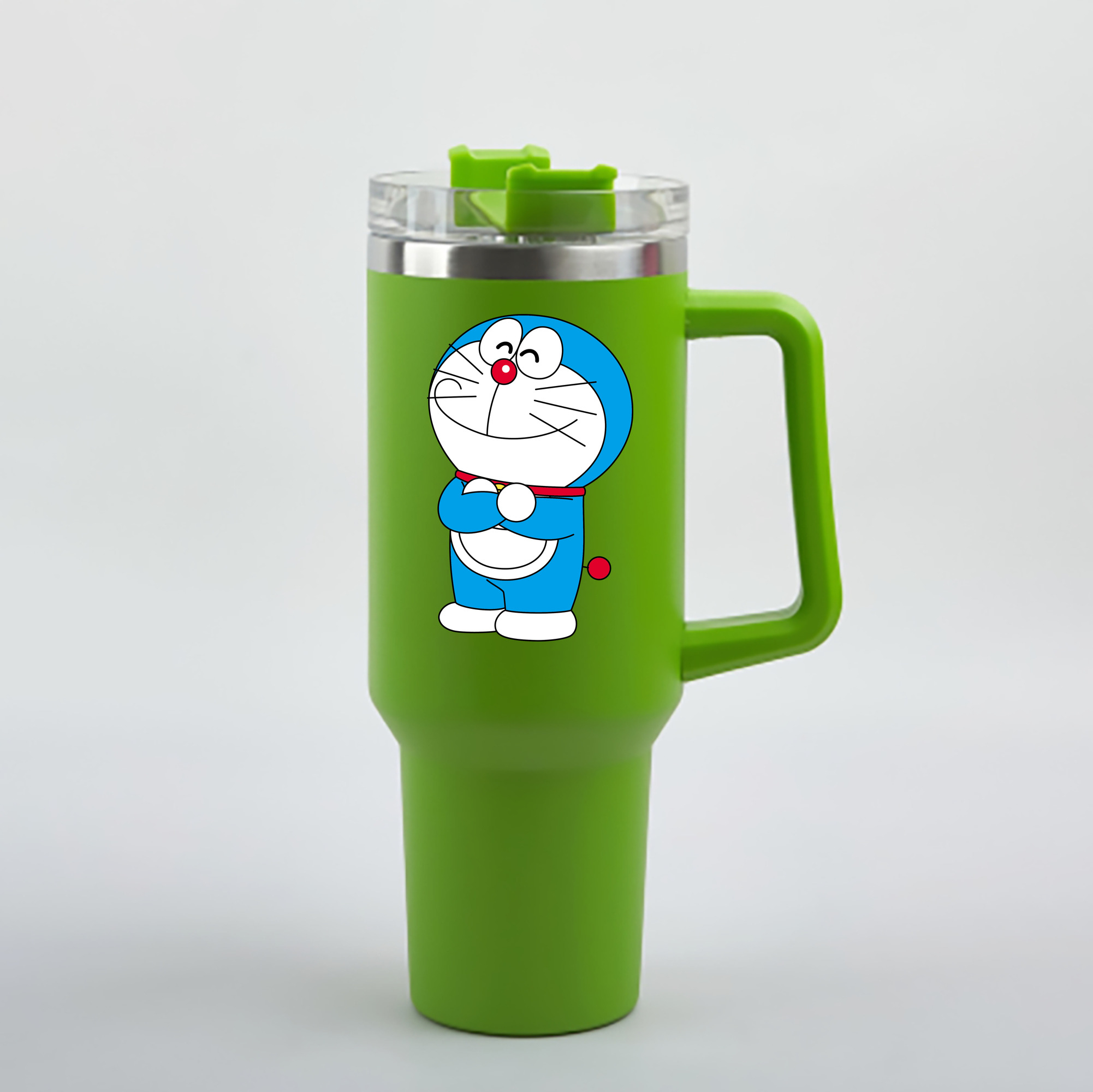 （画像用） ドラえもん Doraemon 1200mL車用タンブラー - クリスタルステッカー（プラスチックストロー付き）